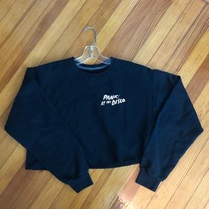 Black panic at the disco crop sweatshirt